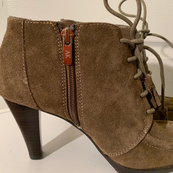 Anne Klein Shoes - AK Anne Klein suede lace up /zip up booties